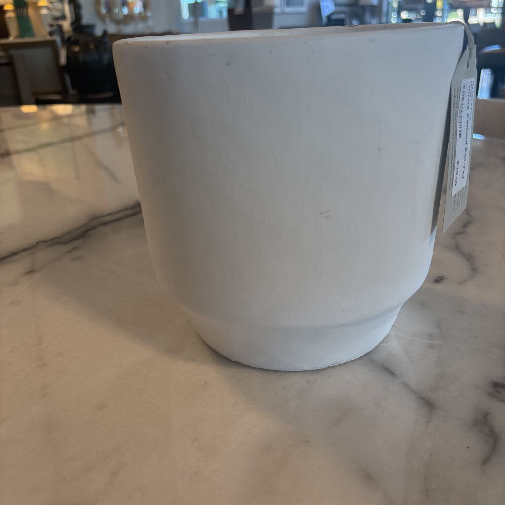 White Cement Pot-7X7