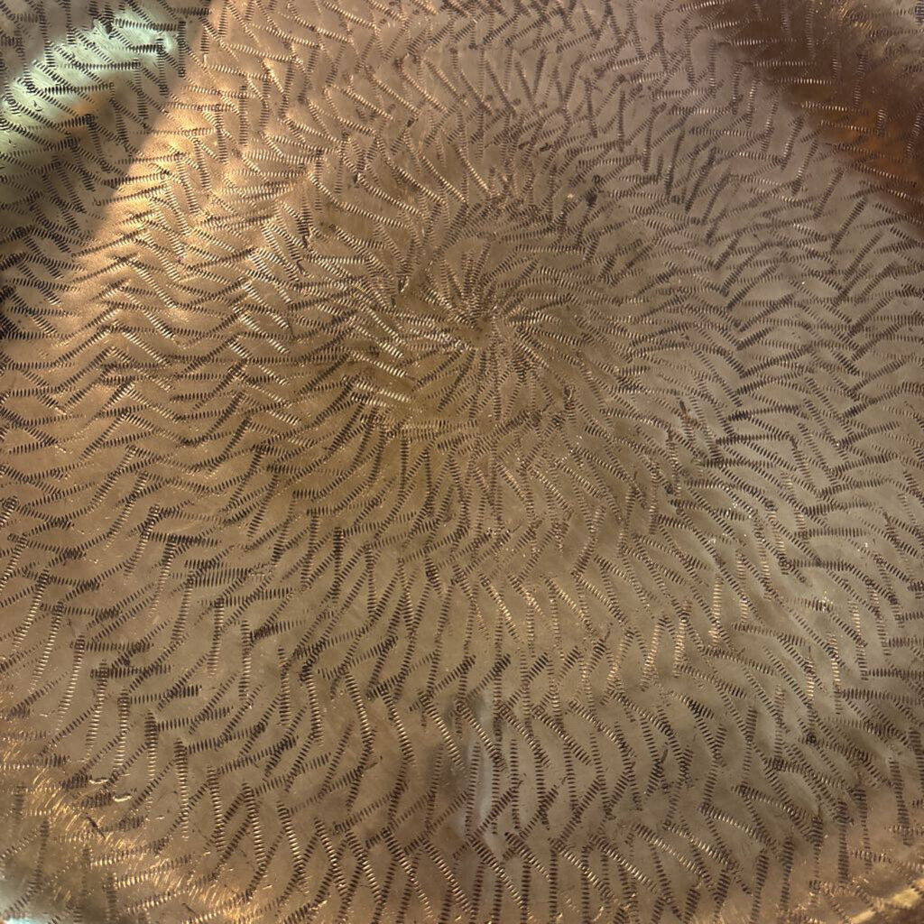 Antique Brass Angled Round Tray- 15X3H