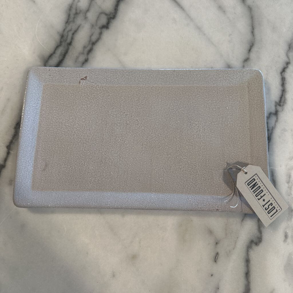 Light Grey Ceramic Tray- 16X9