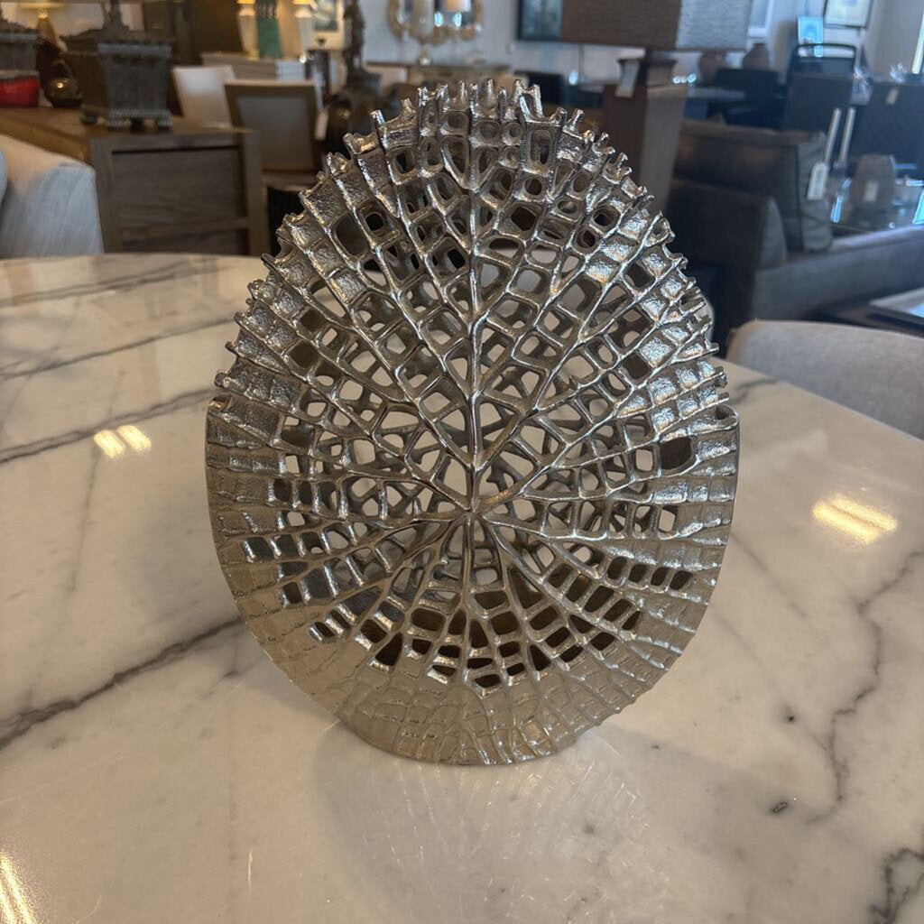 "Silver" Metal Webbed Vase-10.5X14H