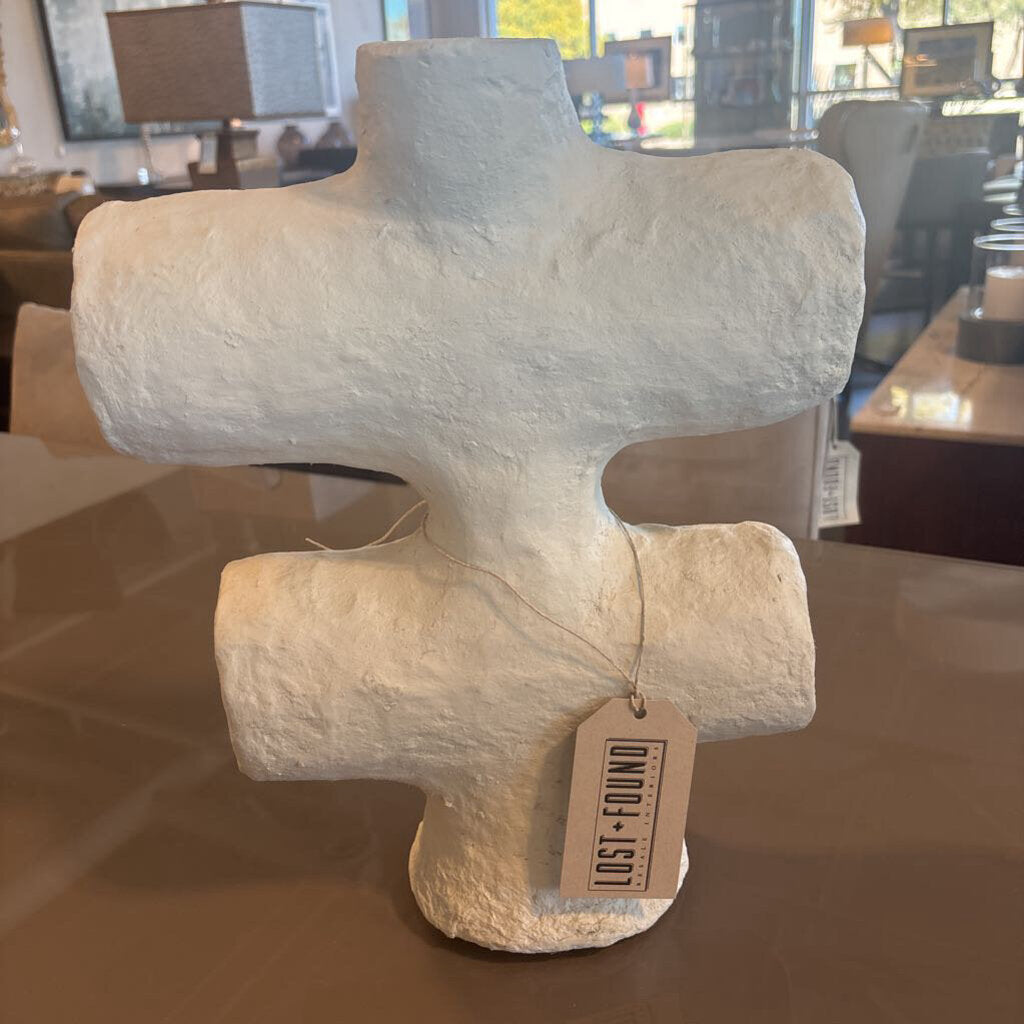 Organic Cream Shaped Vase- 11X3X14H