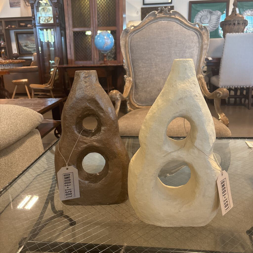 Organic Vase W/ Holes- 8X3X15H