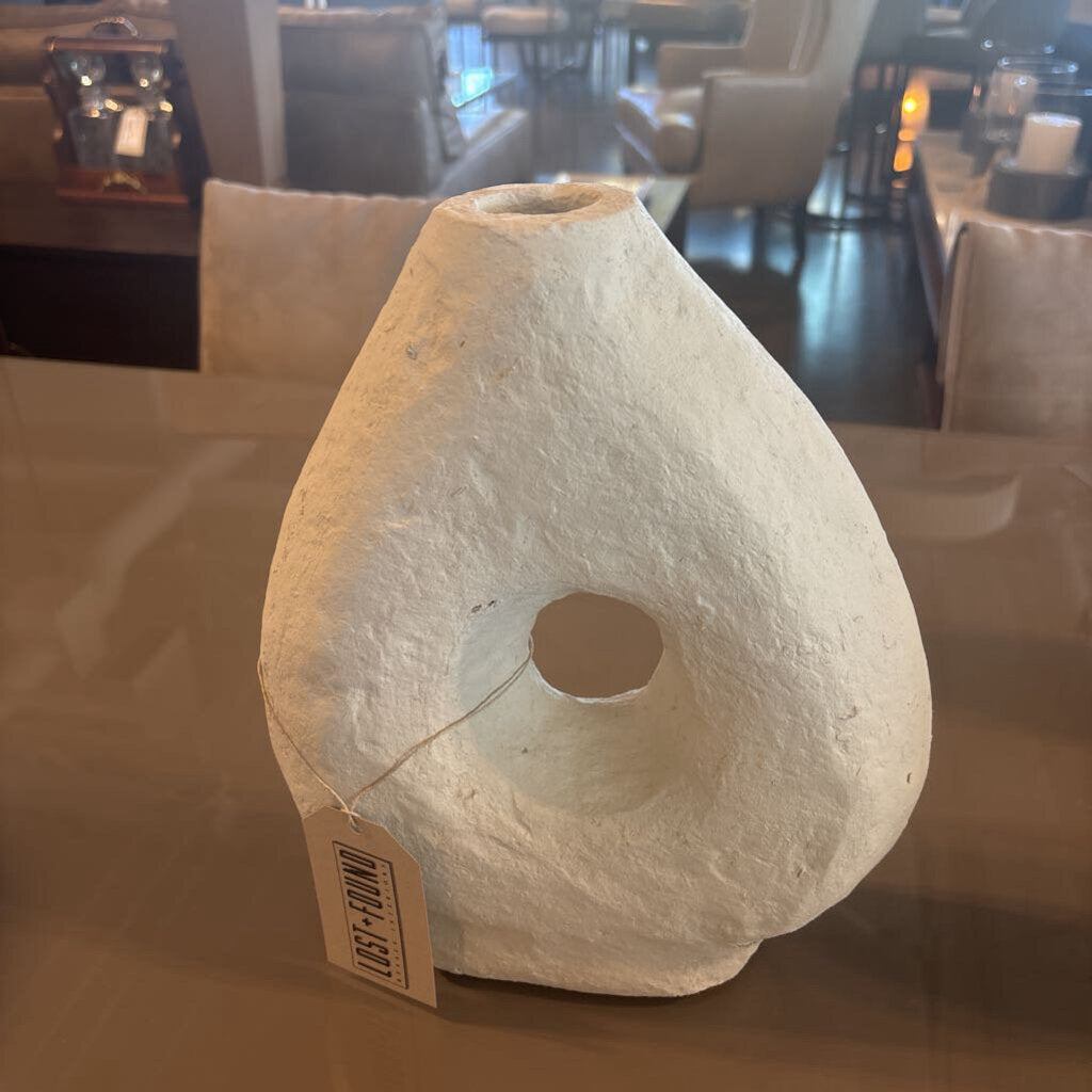 Organic Circular Vase W/ Hole- 10X2X12H