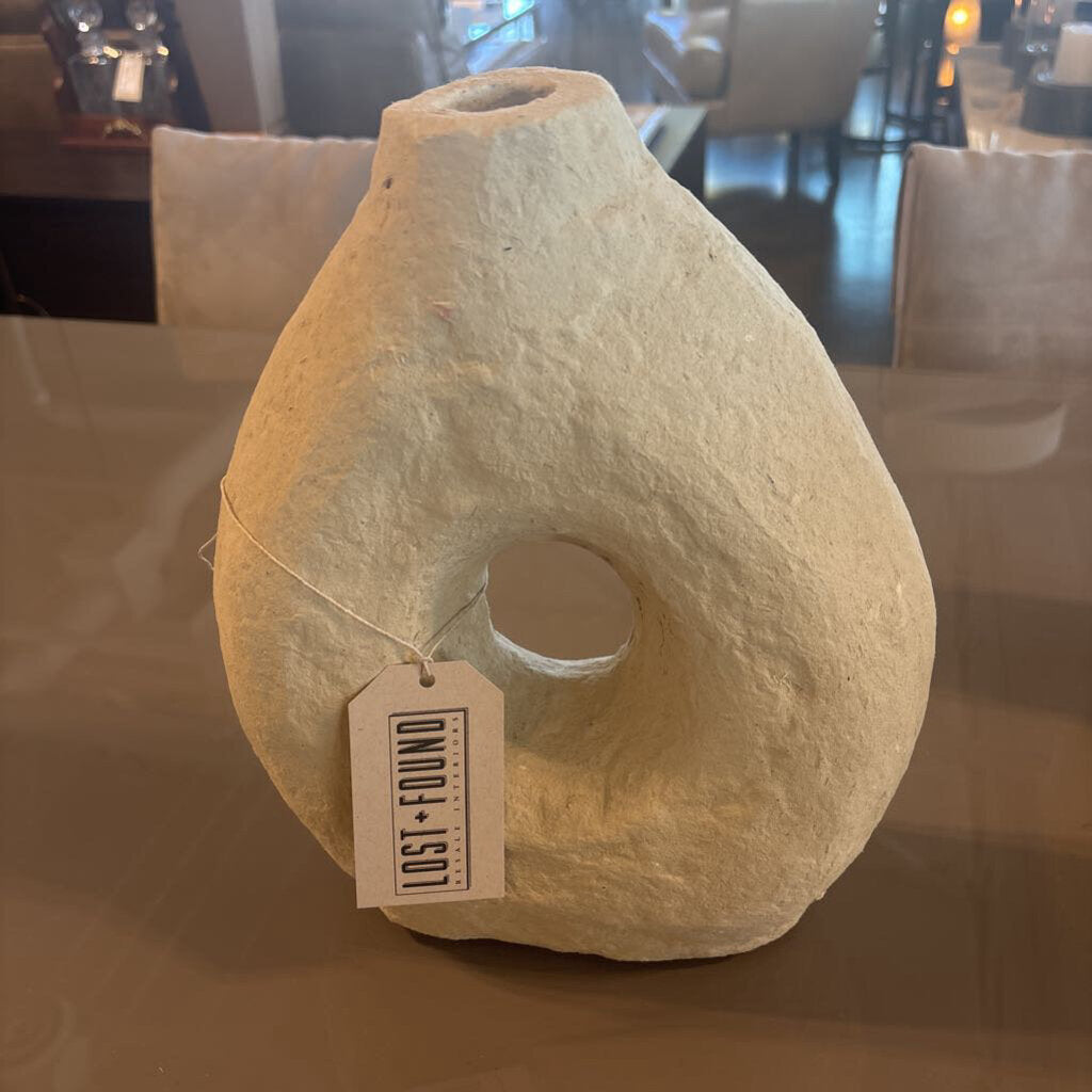 Organic Circular Vase W/ Hole- 10X2X12H