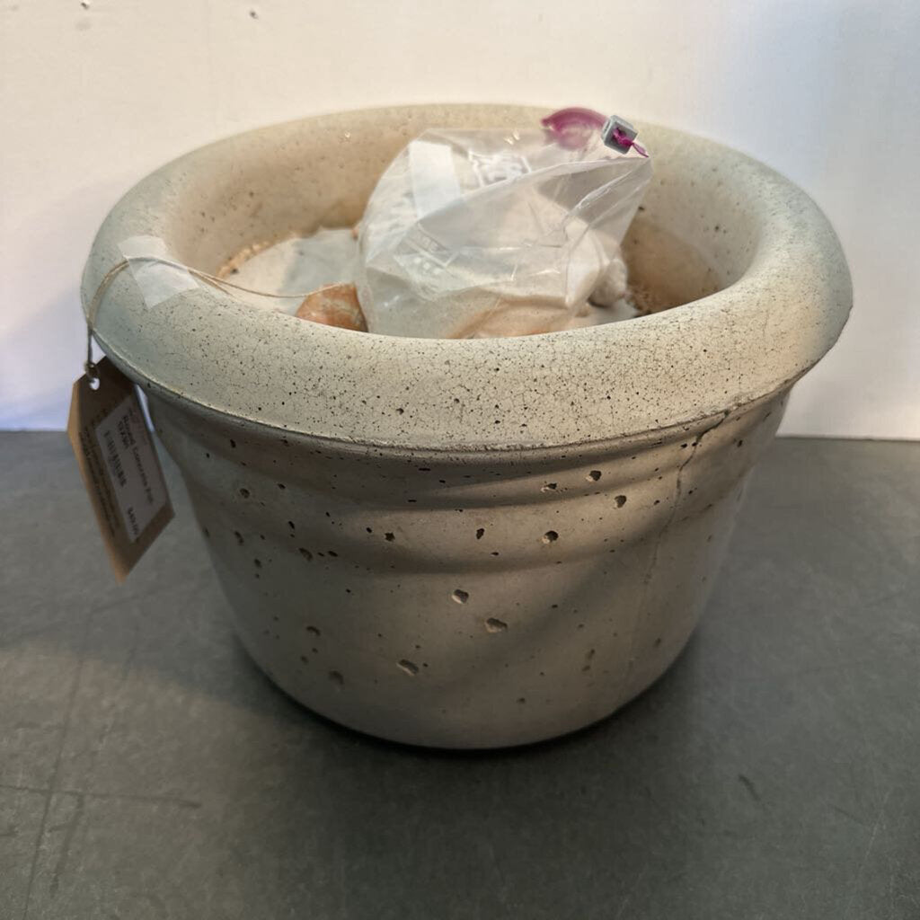 Round Concrete Pot- 13X9H