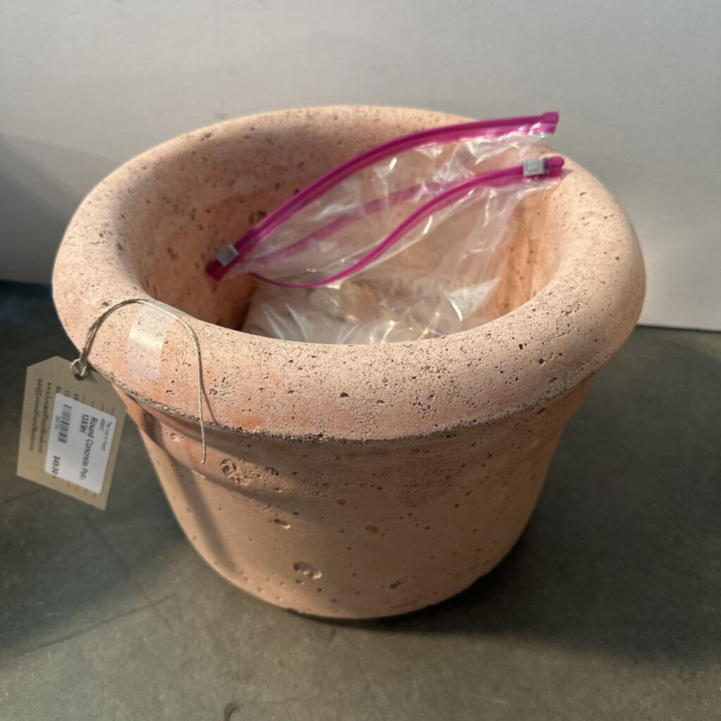 Round Concrete Pot- 13X9H