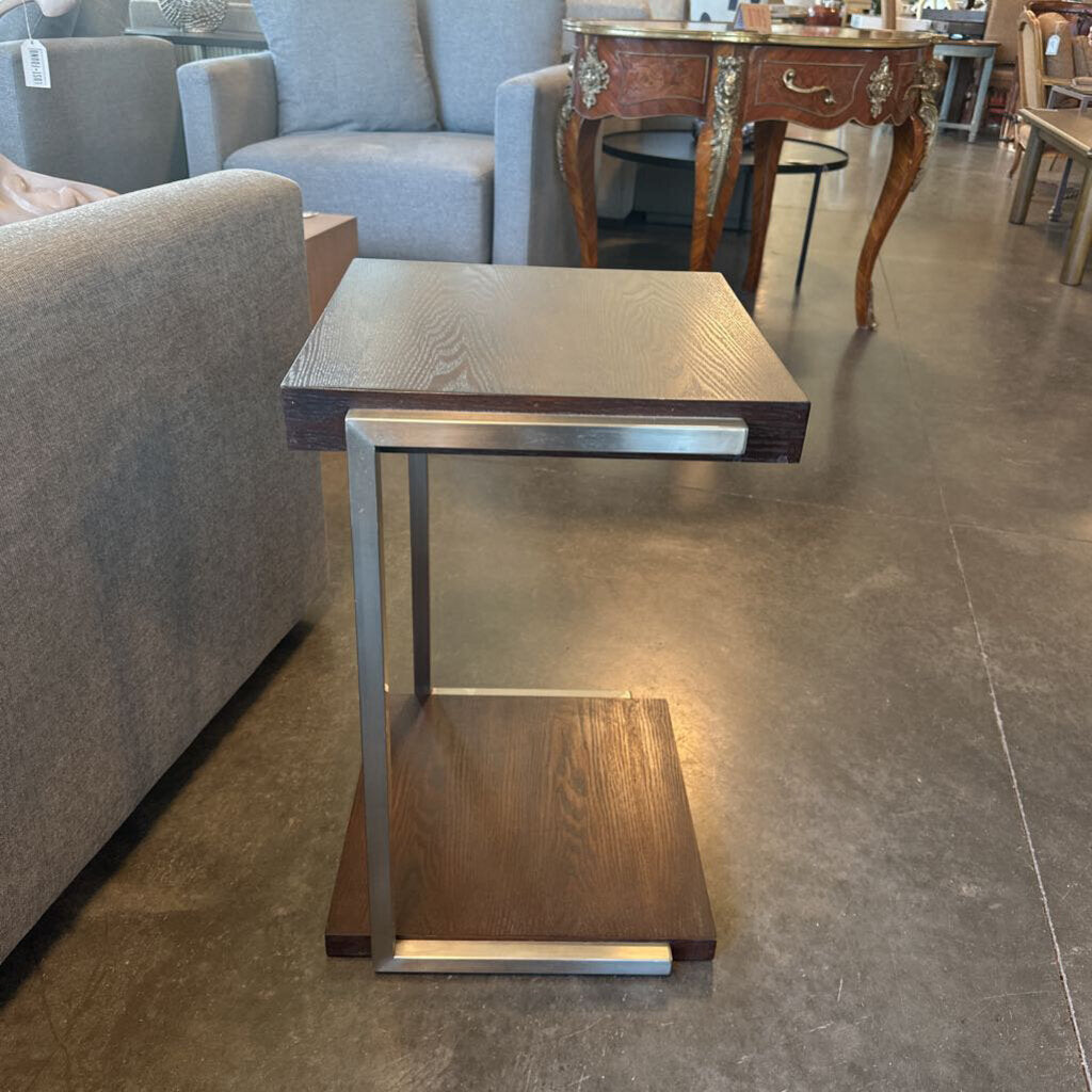 Sunpan Wood & Chrome C Table- 17.5X16X24.5H