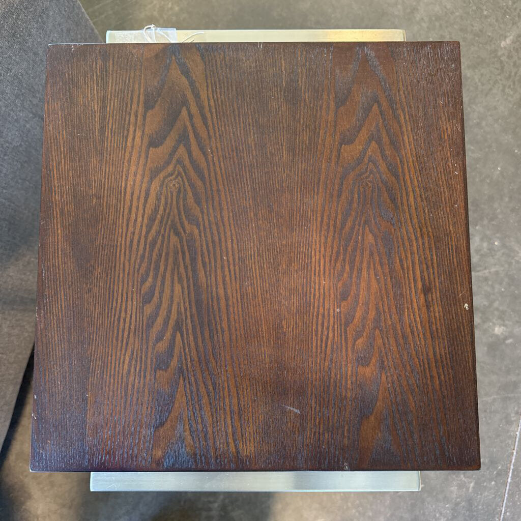Sunpan Wood & Chrome C Table- 17.5X16X24.5H