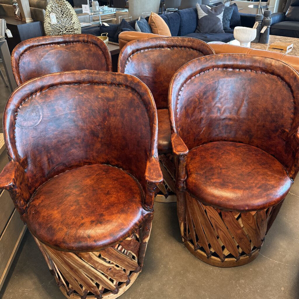 Mexican Eqipale Dining Chairs- 24X25.5X36H- Set of 4