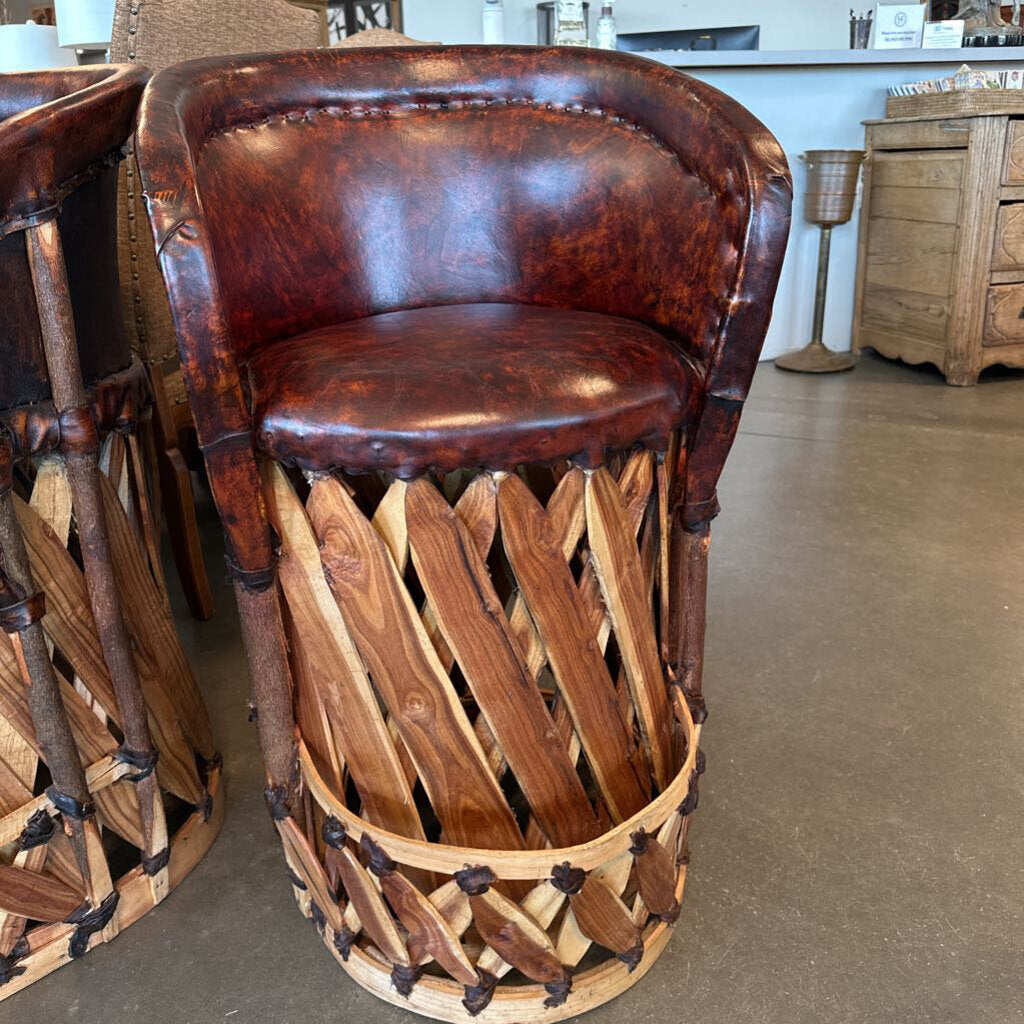 Mexican Equipale Counter Stools- 22X26X37H- Pair