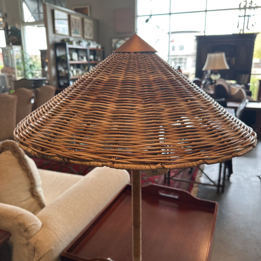 Anthropologie Rattan Umbel Floor Lamp - 59"