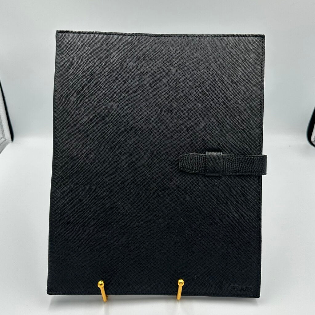 Prada Saffiano Black Leather iPad Case