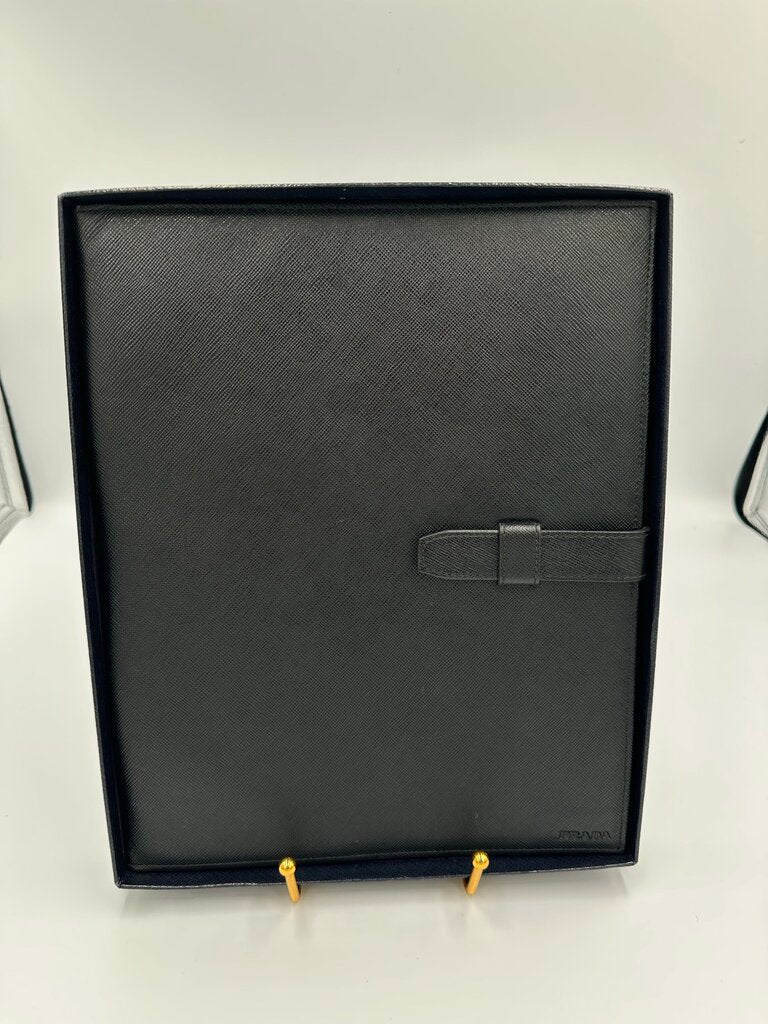 Prada Saffiano Black Leather iPad Case