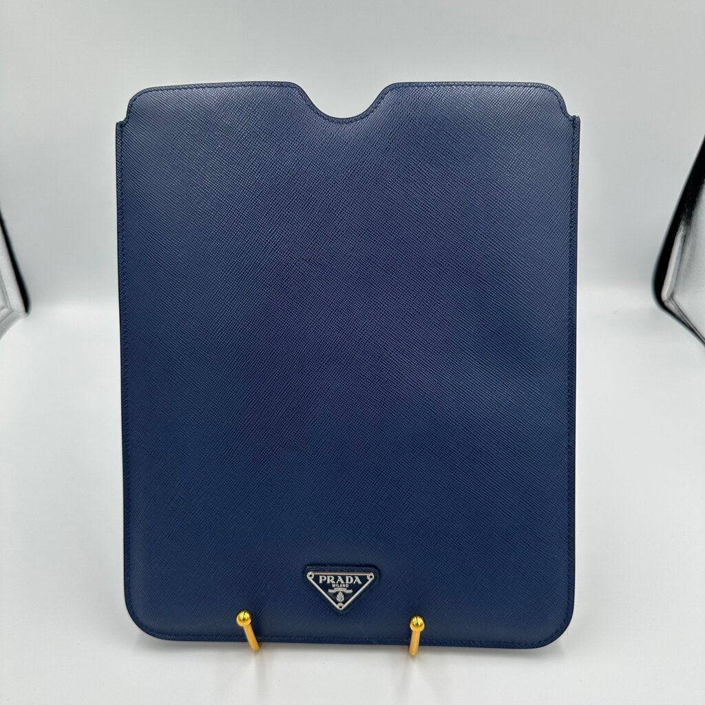 Prada Saffiano Blue Leather iPad Case