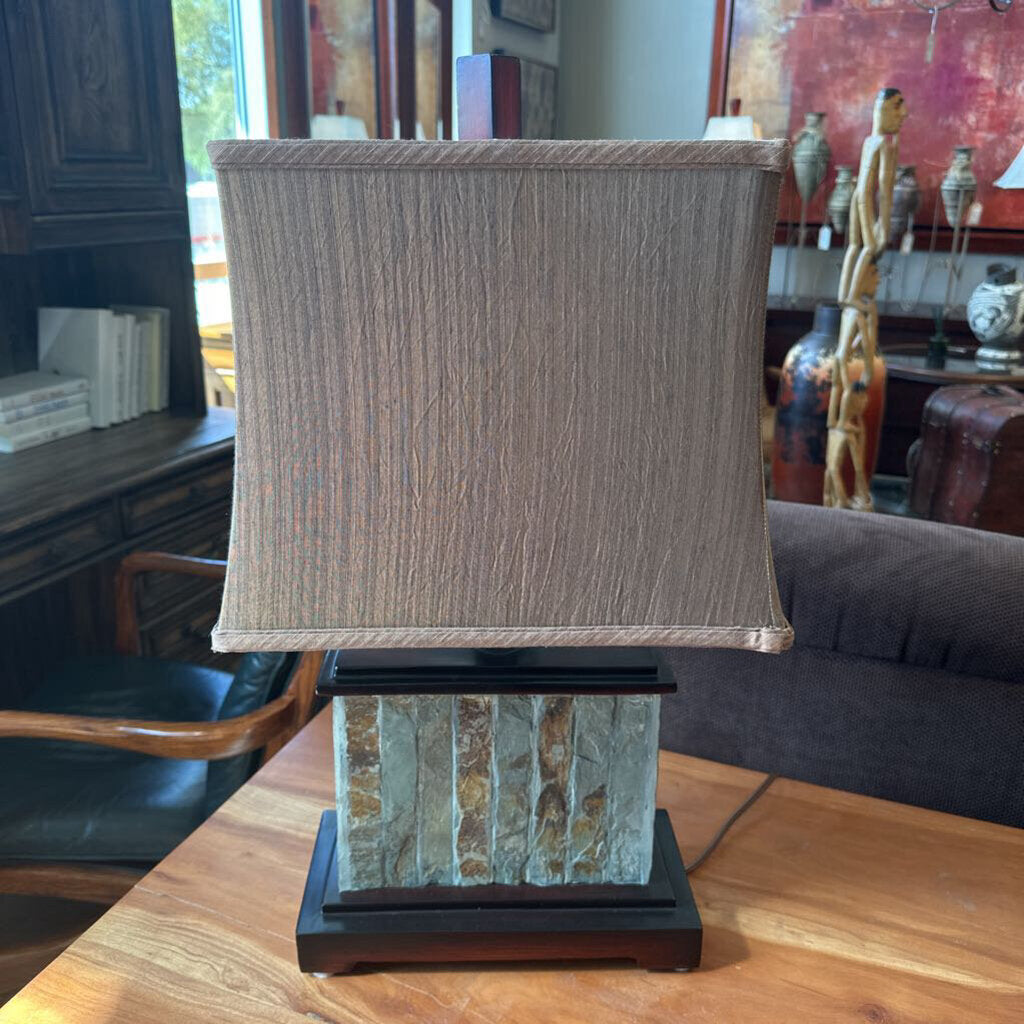 Cole & Adobe Slate Table Lamp- 14X9X25H