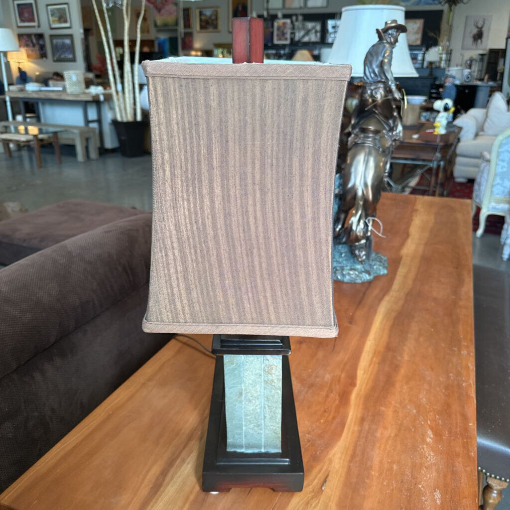 Cole & Adobe Slate Table Lamp- 14X9X25H