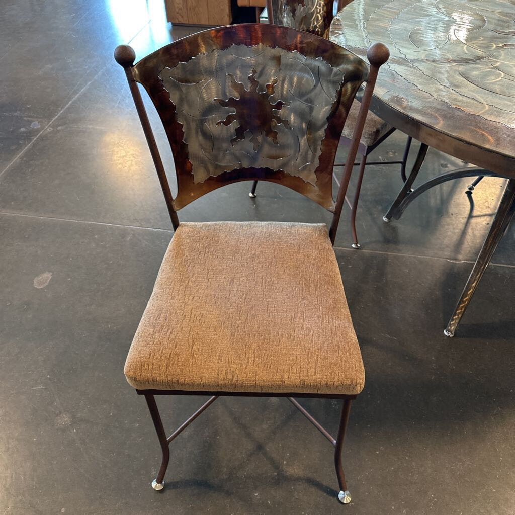 Santa Fe Savvy Custom Iron Dining Set W/ 4 Chairs- 48"