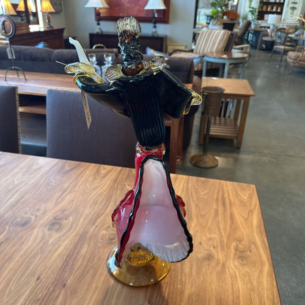Vintage Murano Glass Flamenco Dancer - 21" - AS IS