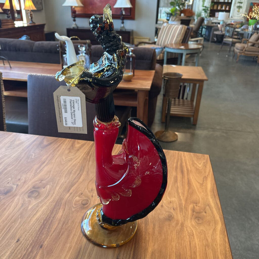 Vintage Murano Glass Flamenco Dancer - 21" - AS IS