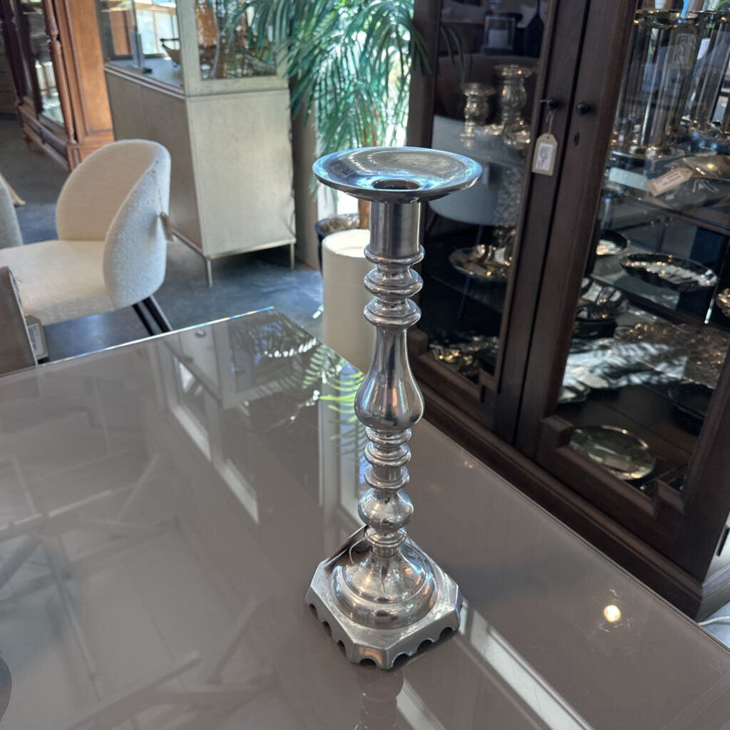 Pewter Candlestick - 17H