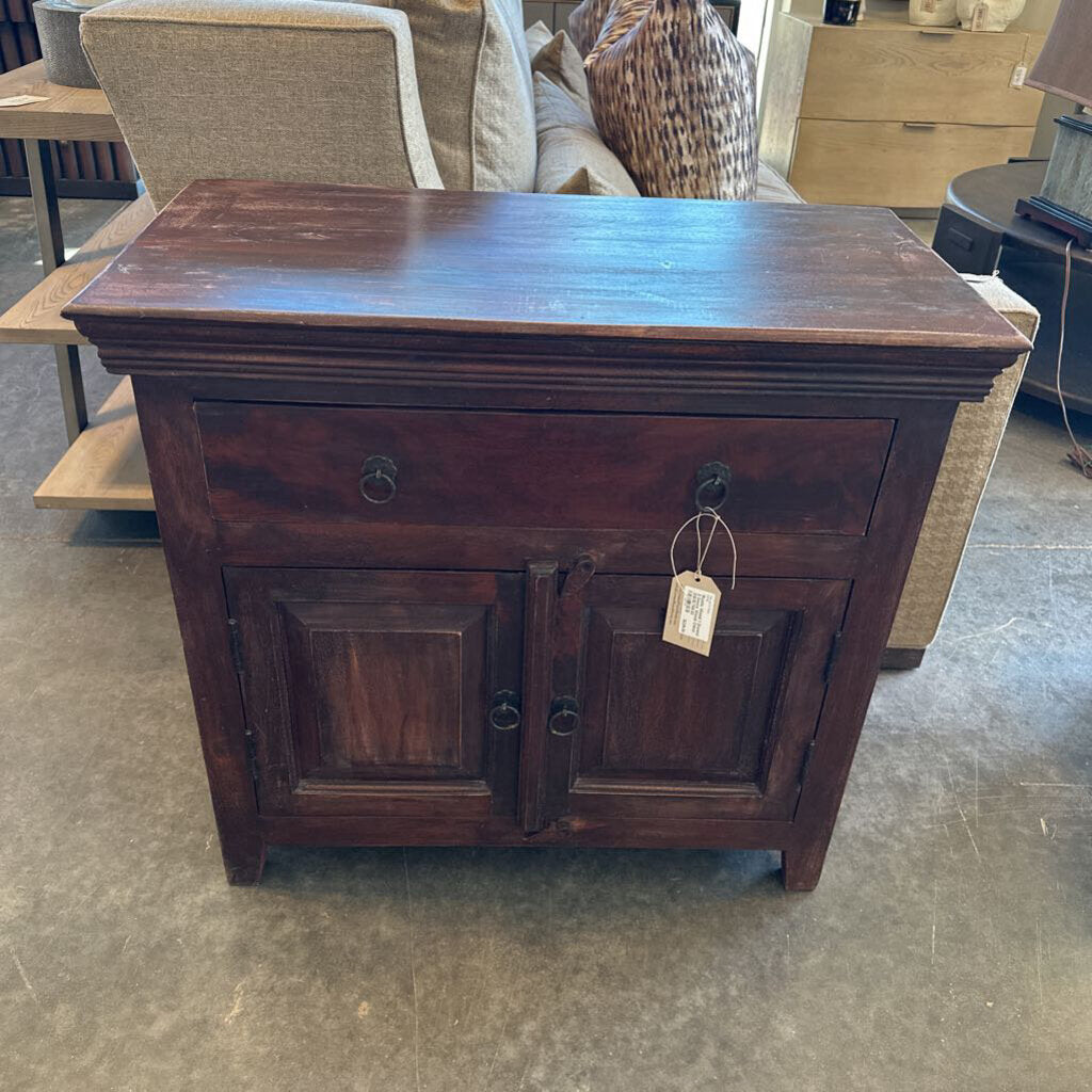 Rustic Wood 1 Drawer 2 Doors Wood Chest - 31X15.75X30
