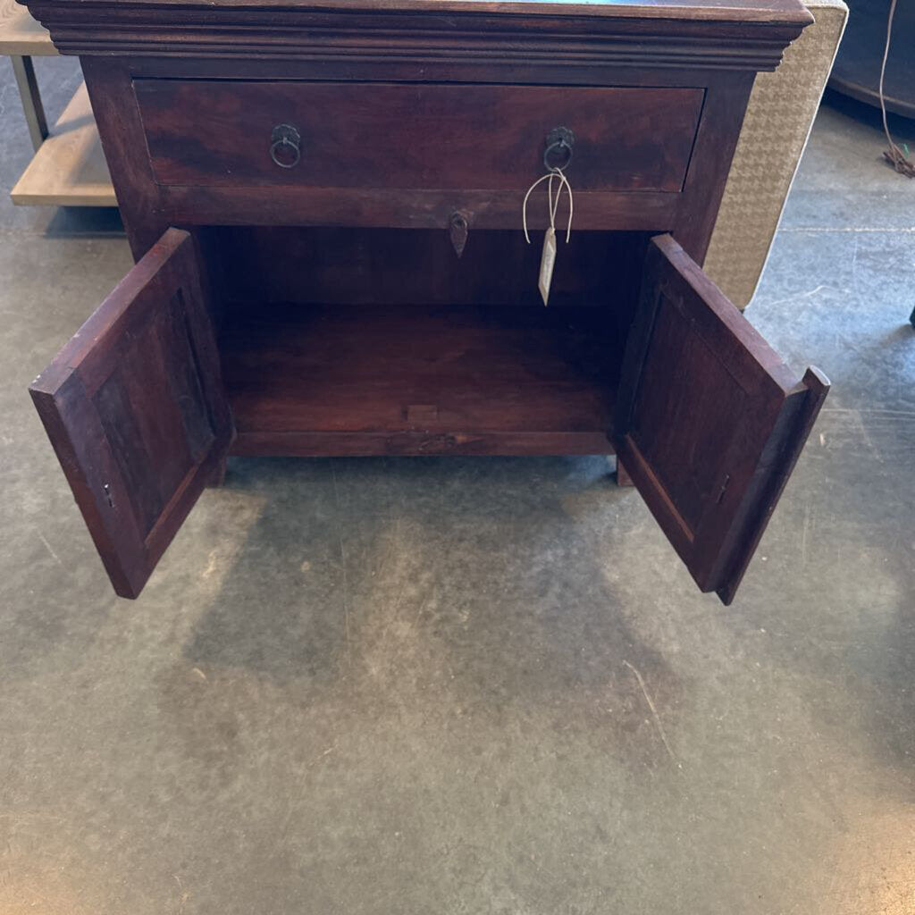 Rustic Wood 1 Drawer 2 Doors Wood Chest - 31X15.75X30