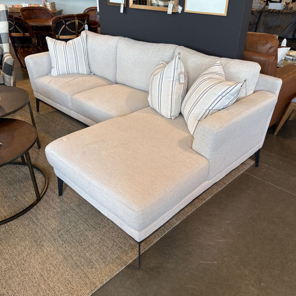 Home Upholstery Indus. Upholstered Sofa W/ Chaise- 98X57X30H-AS IS