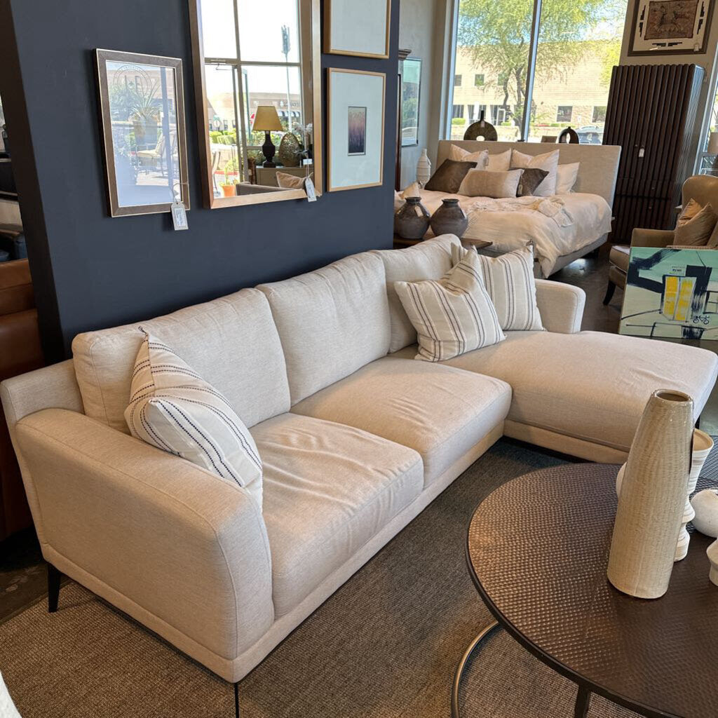 Home Upholstery Indus. Upholstered Sofa W/ Chaise- 98X57X30H-AS IS