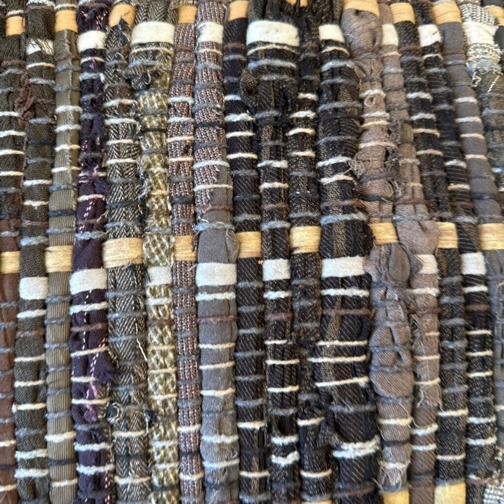 Brown Multi Color Pouf - 17X17X17