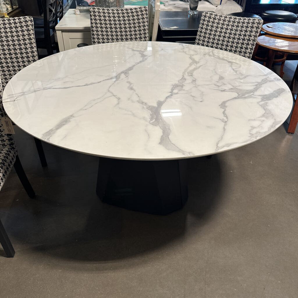Trica Round Diamond Dining Table W/ Porcelain Top- 60X30H