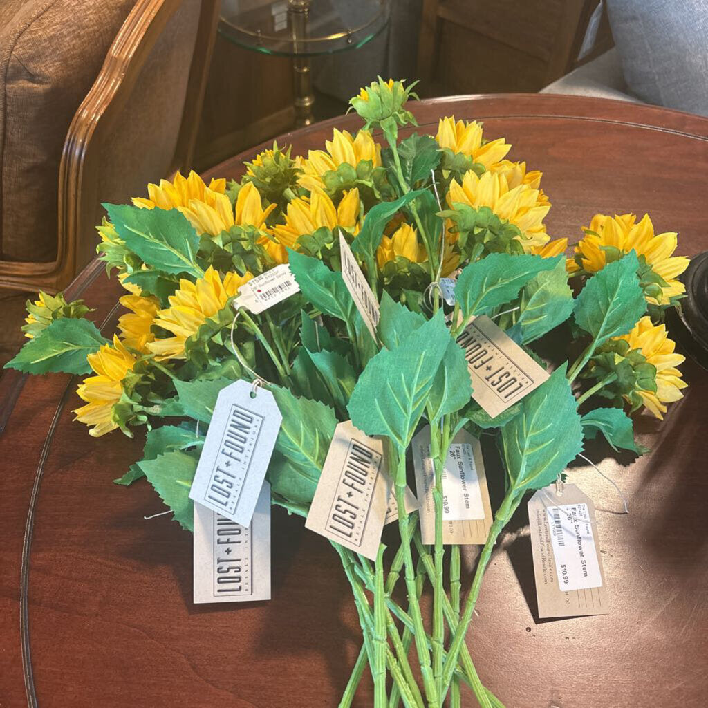 Faux Sunflower Stem - 26"