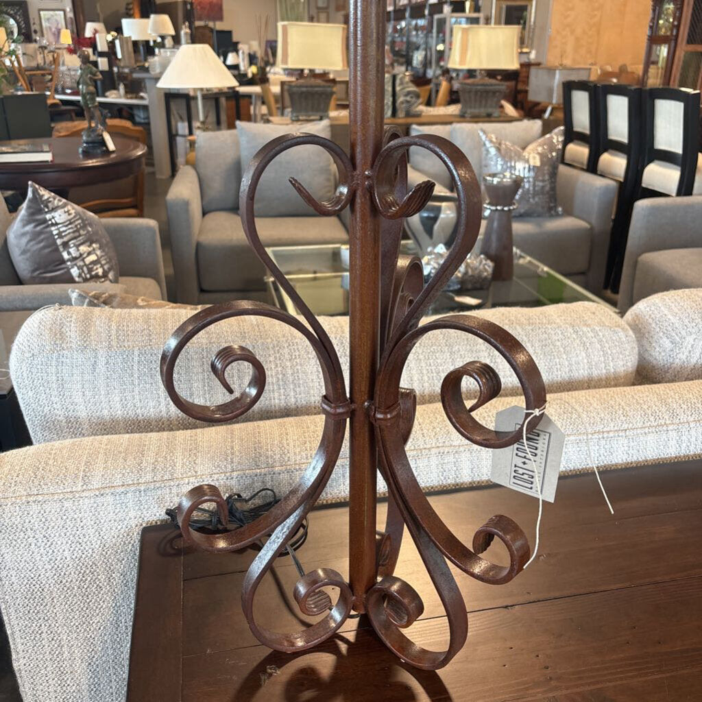 Scrolled Iron Table Lamp- 15X15X34H