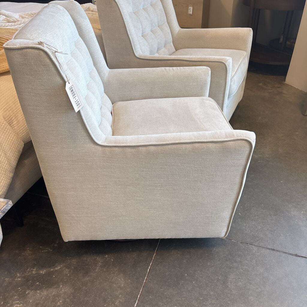 Klaussner Cream Cream Swivel Rockers-Pair-29X30X35H