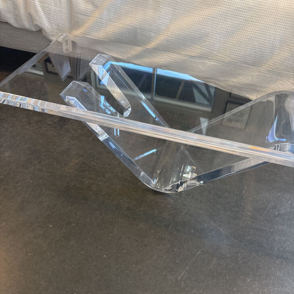 Rectangular Acrylic Coffee Table- 60X23X17H