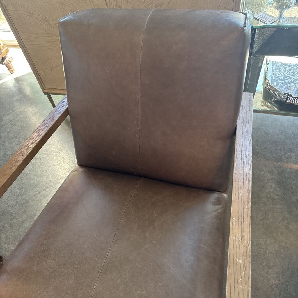 Arhaus Walsh Leather Glider- 30X36X32 - AS IS