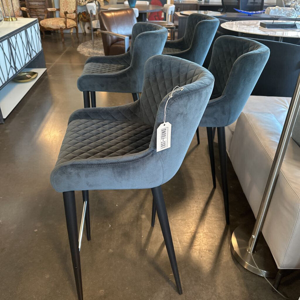 Moe's Home Collection Etta Blue Barstools- Set of 4