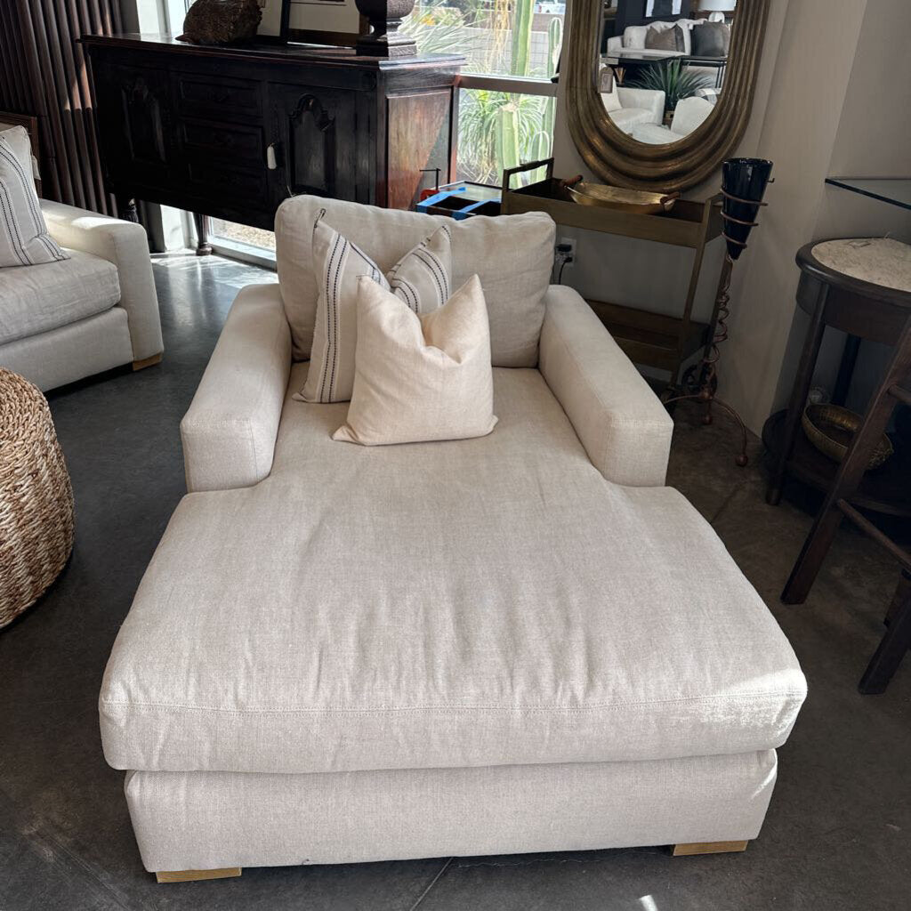 Restoration Hardware Track Arm Chaise Lounge- 43X70X34H