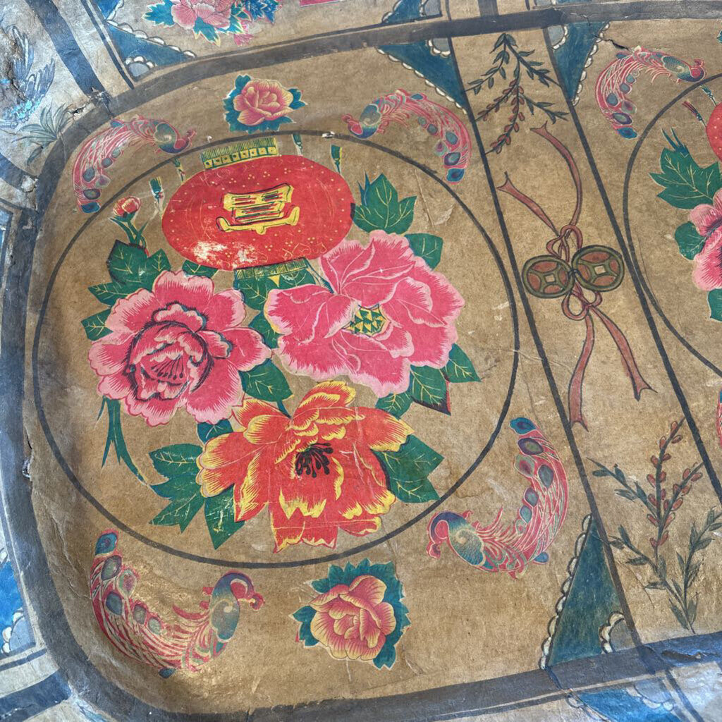 Vintage Paper Mache Oval Bowl- 29.5X27.5X6H