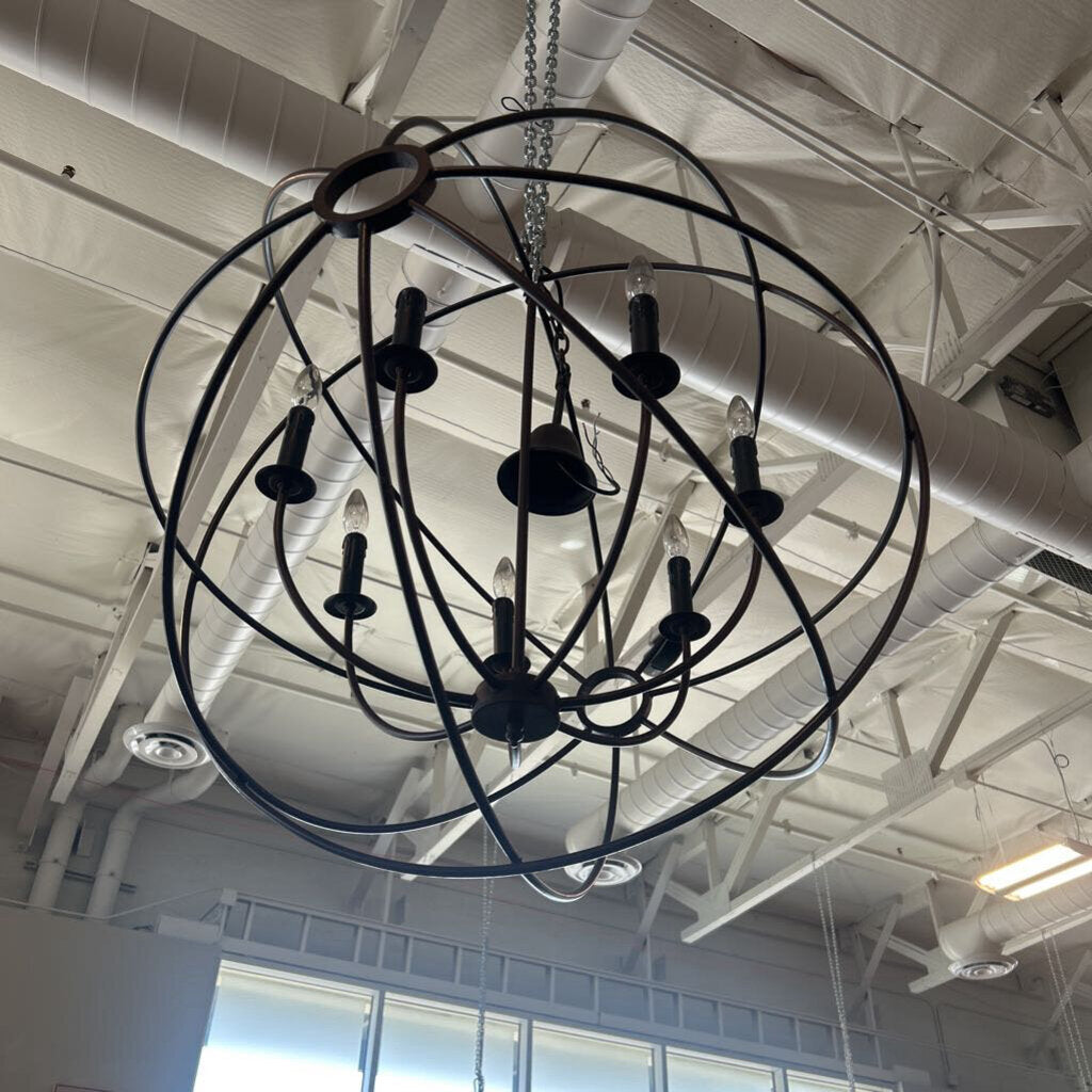 Iron Orb 7 Light Chandelier