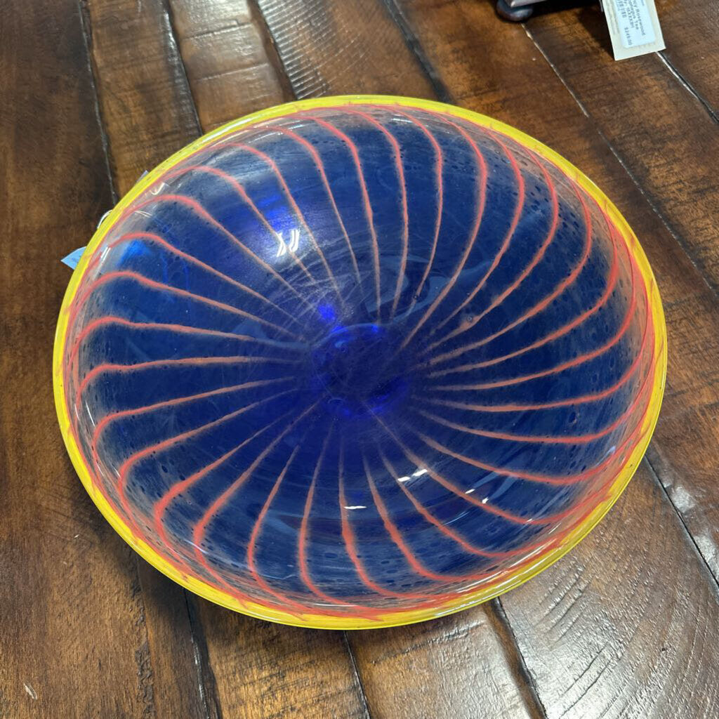 Kosa Boda Glass Bowl Signed- 13X4H