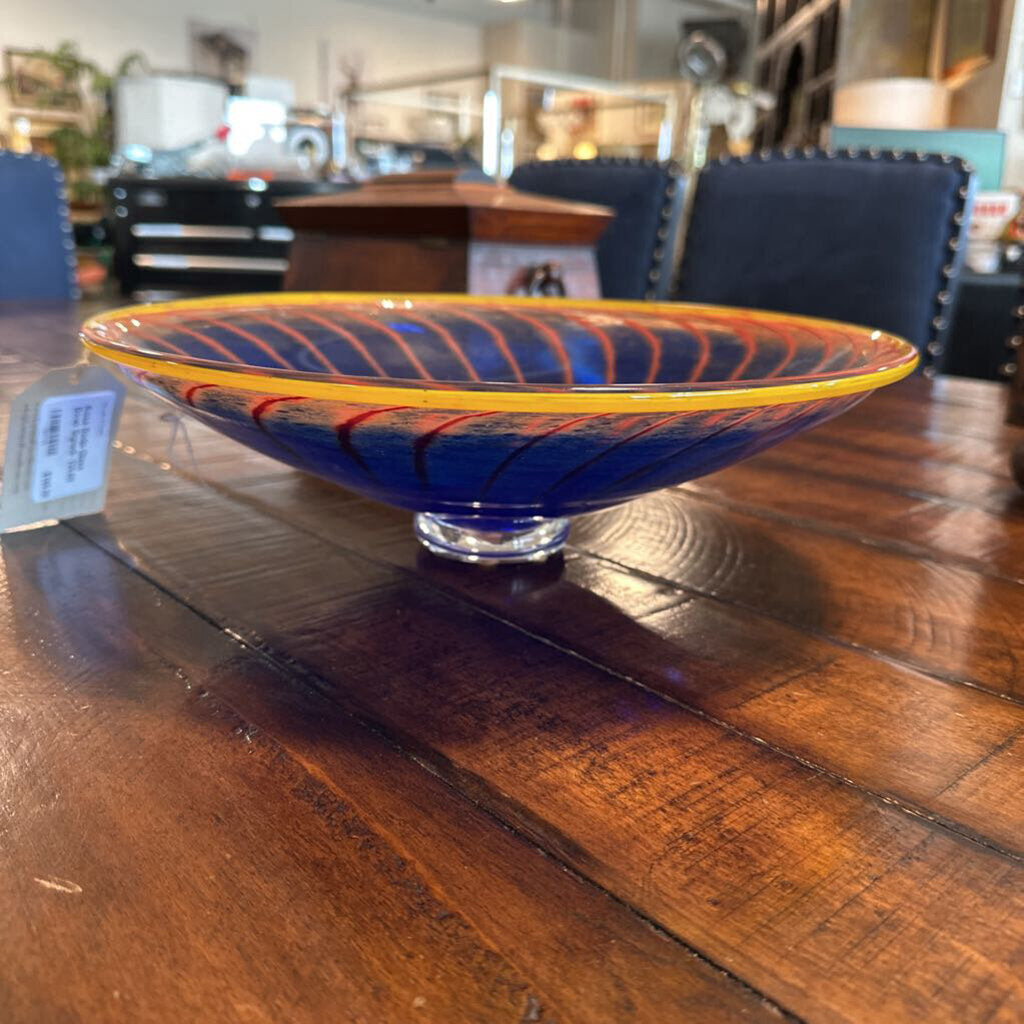 Kosa Boda Glass Bowl Signed- 13X4H
