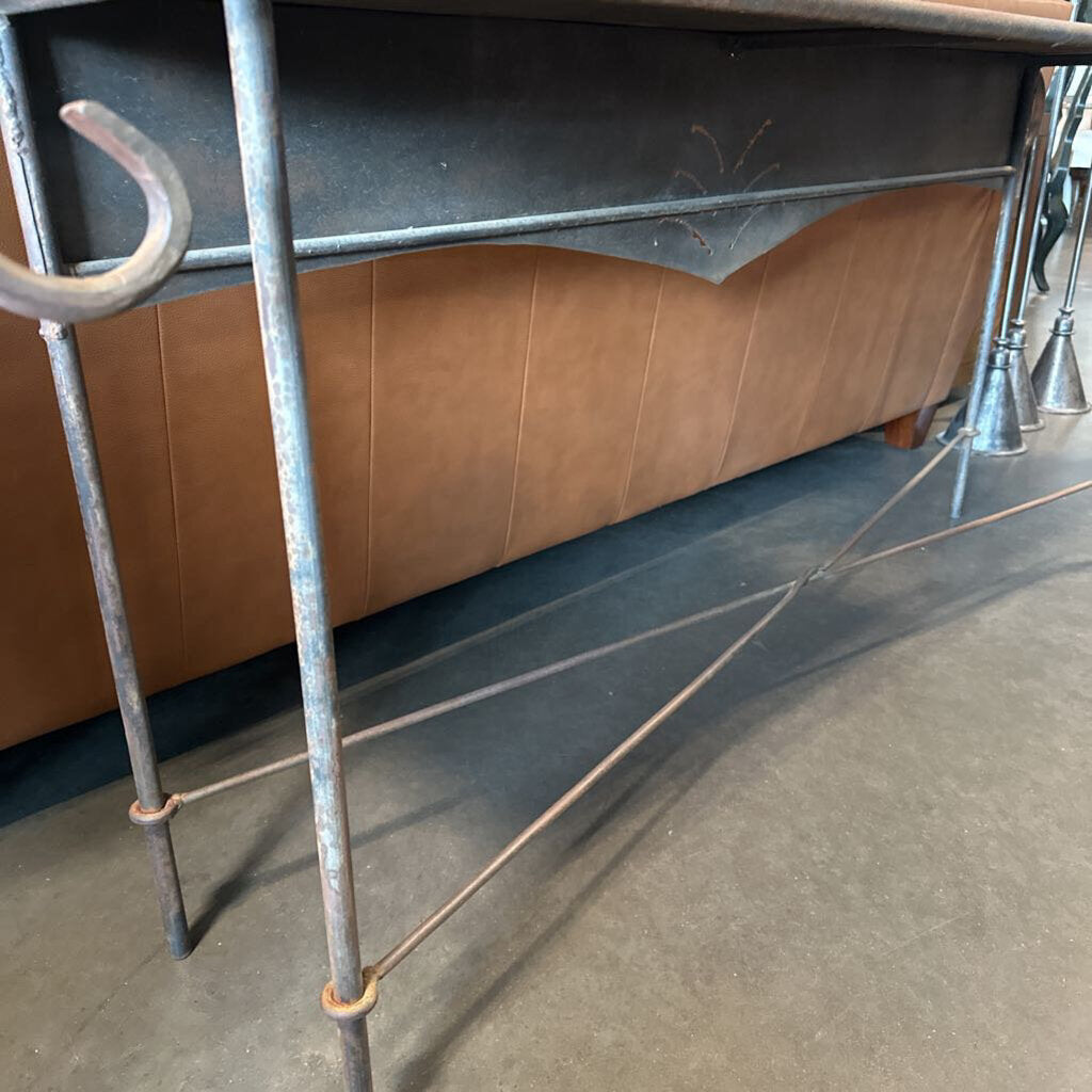Rustic Metal Console Table - 64.5X15X30 - AS IS