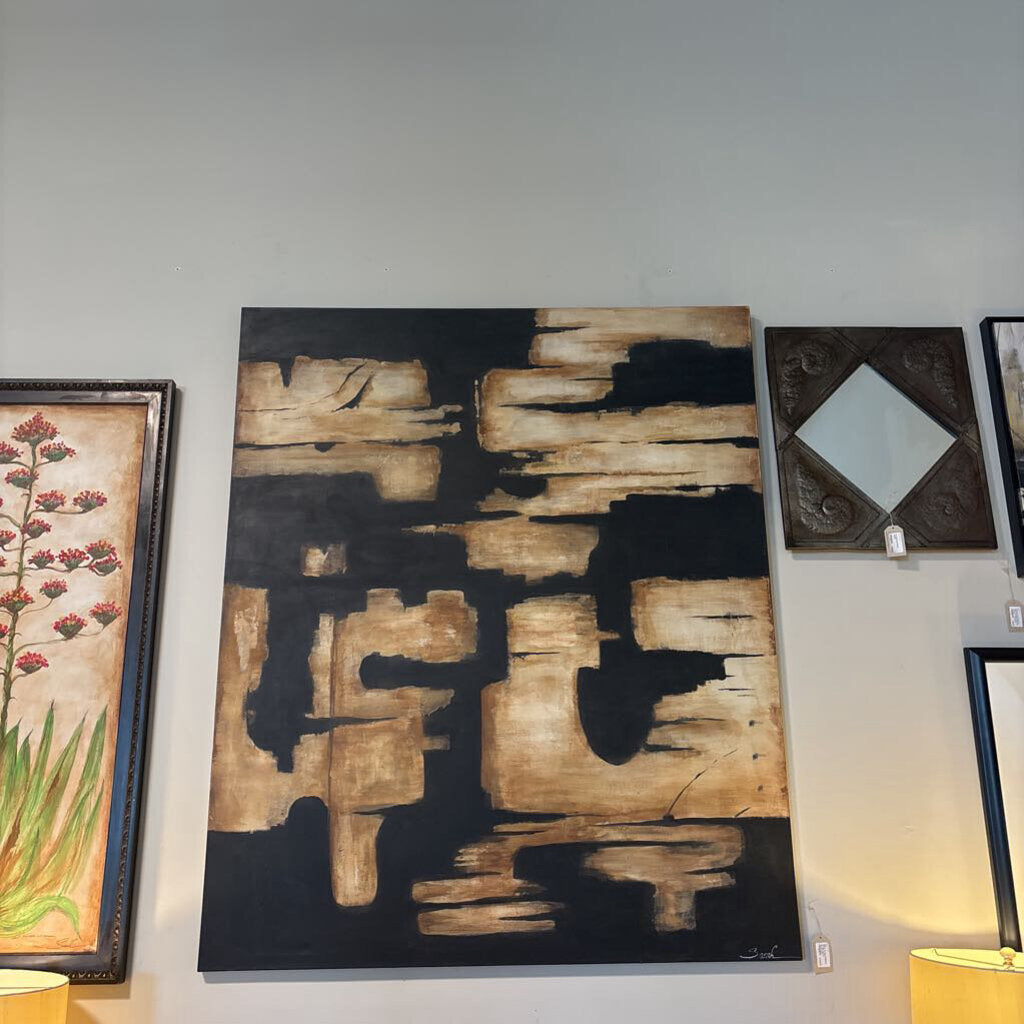 Black & Tan Origninal Art By Sarah- 60.5X72.5H