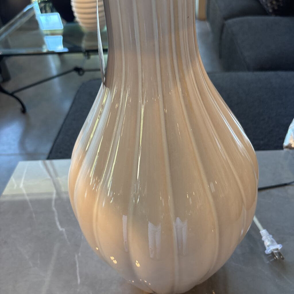 White Ceramic Fluted Lamp- 16X28H