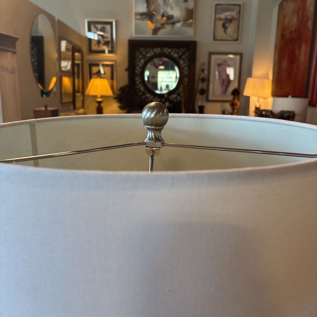 Silver Circles Lamp On Marble Stand- 16X16X29H