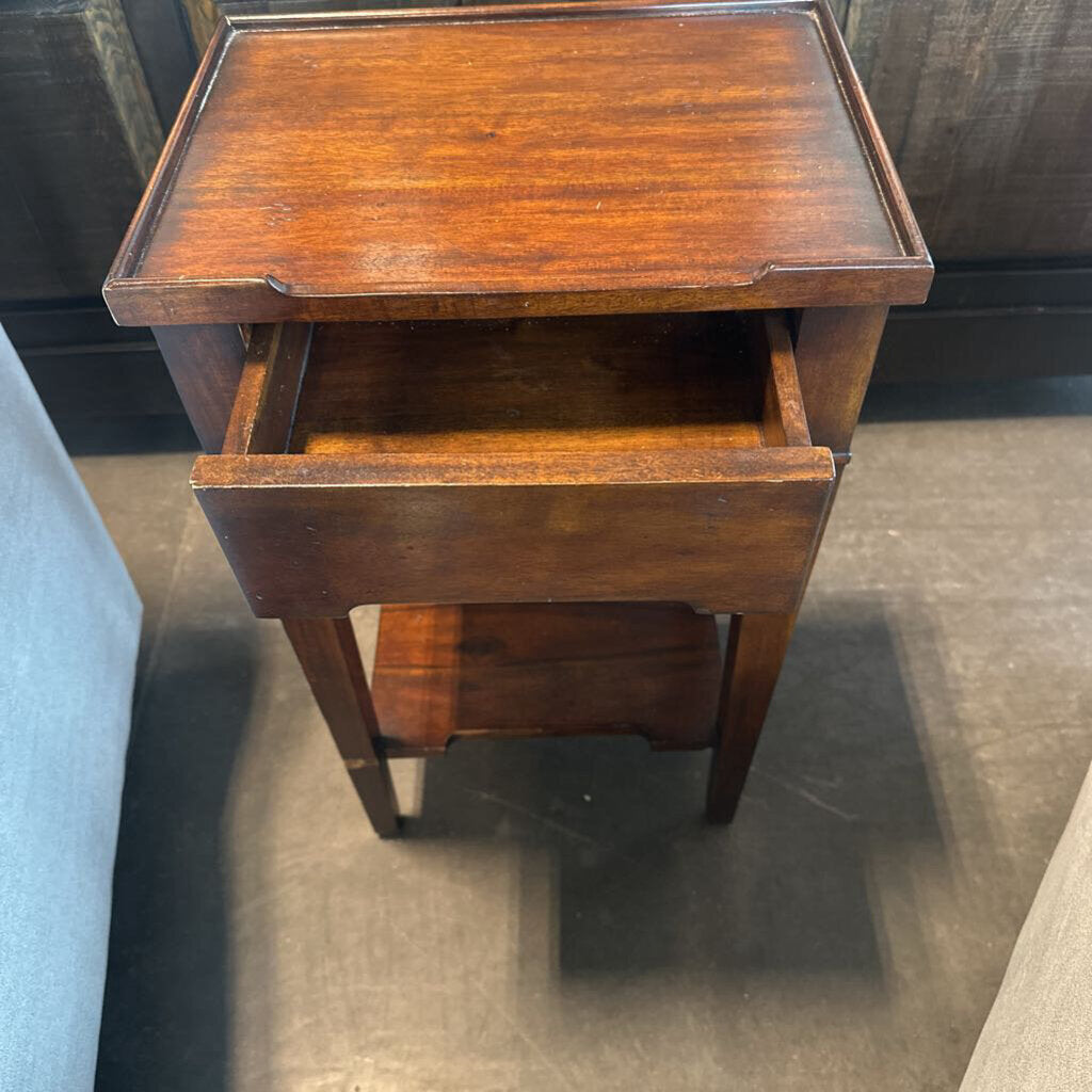 Antique Side Table W/ Drawer- 15.5X11.5X26.5H AS IS