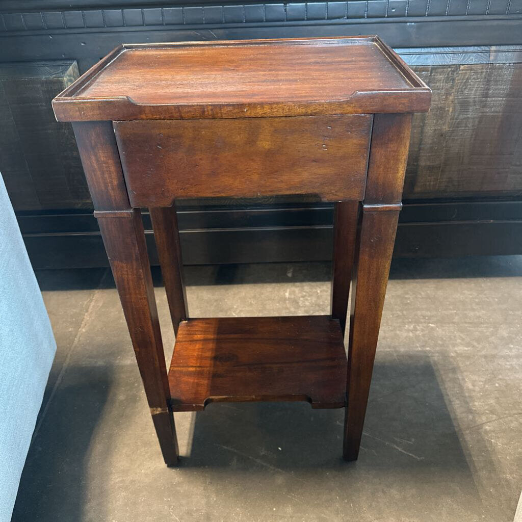 Antique Side Table W/ Drawer- 15.5X11.5X26.5H AS IS