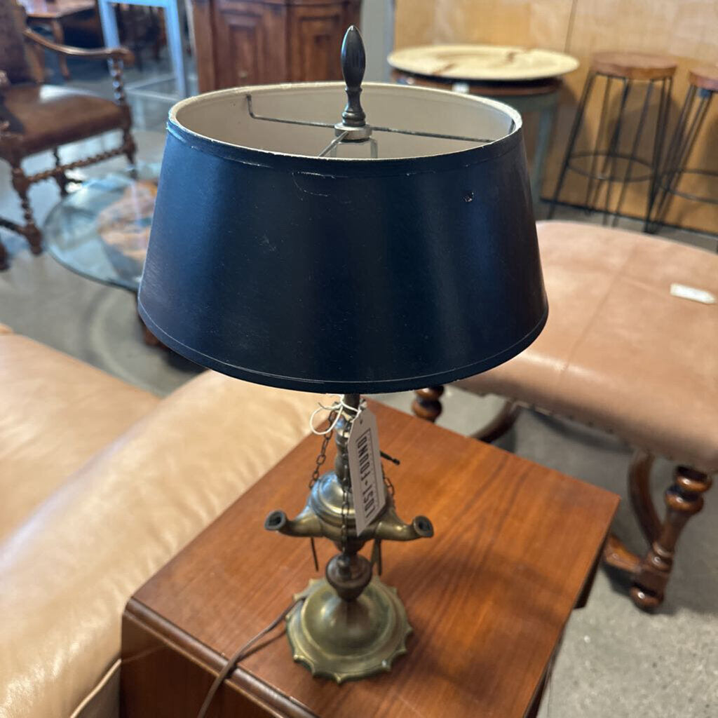 Vintage Brass 3 Burner Converted Oil Lamp - 19H