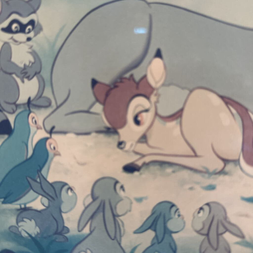Disney Print Bambi & Mother- 16.5X19.5H