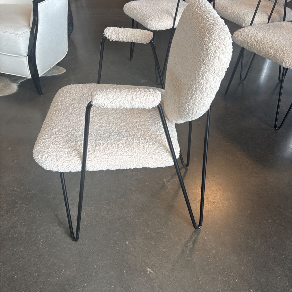 Crate & Barrel Apres Shearling Dining Arm Chairs- Set of 4